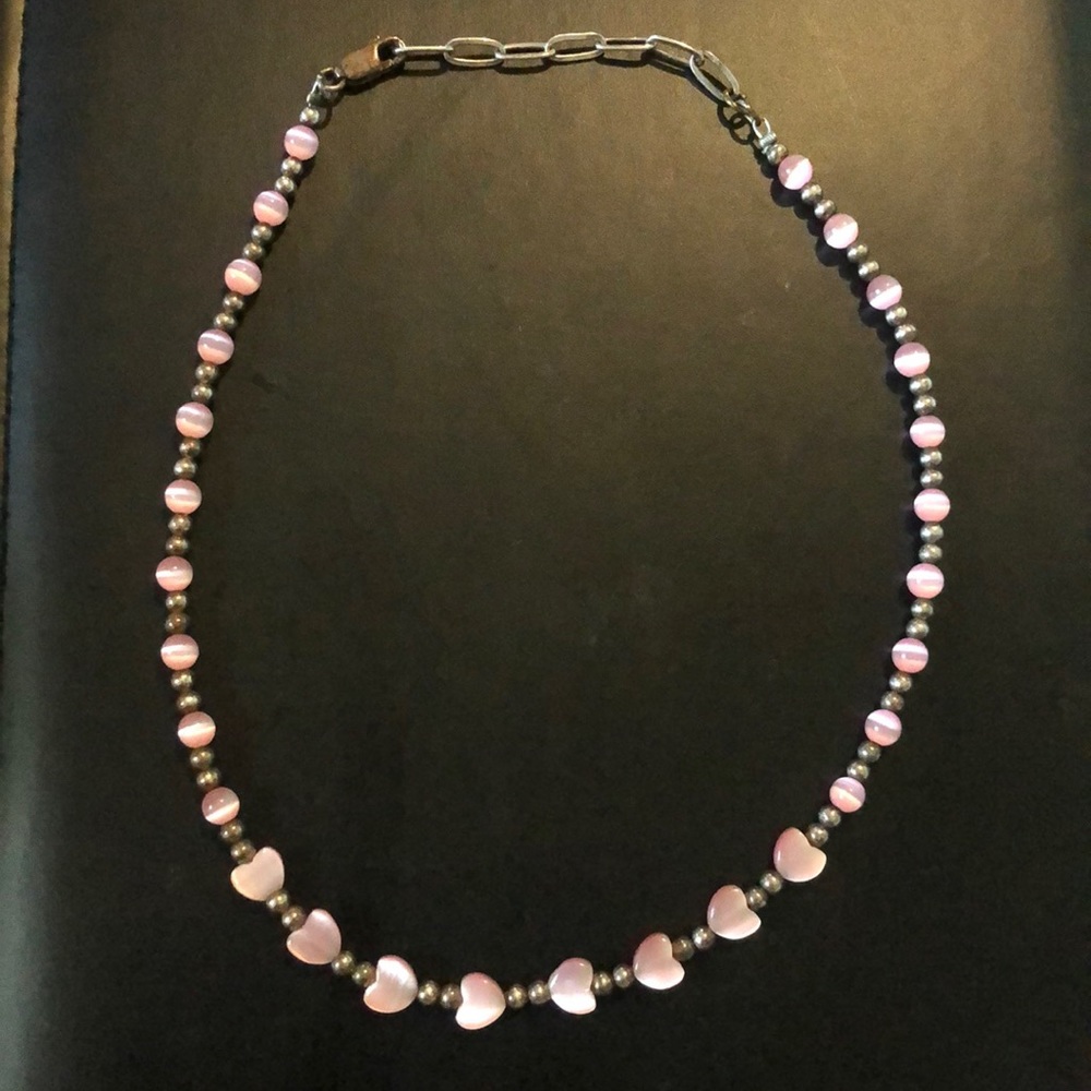 Pink hearts necklace